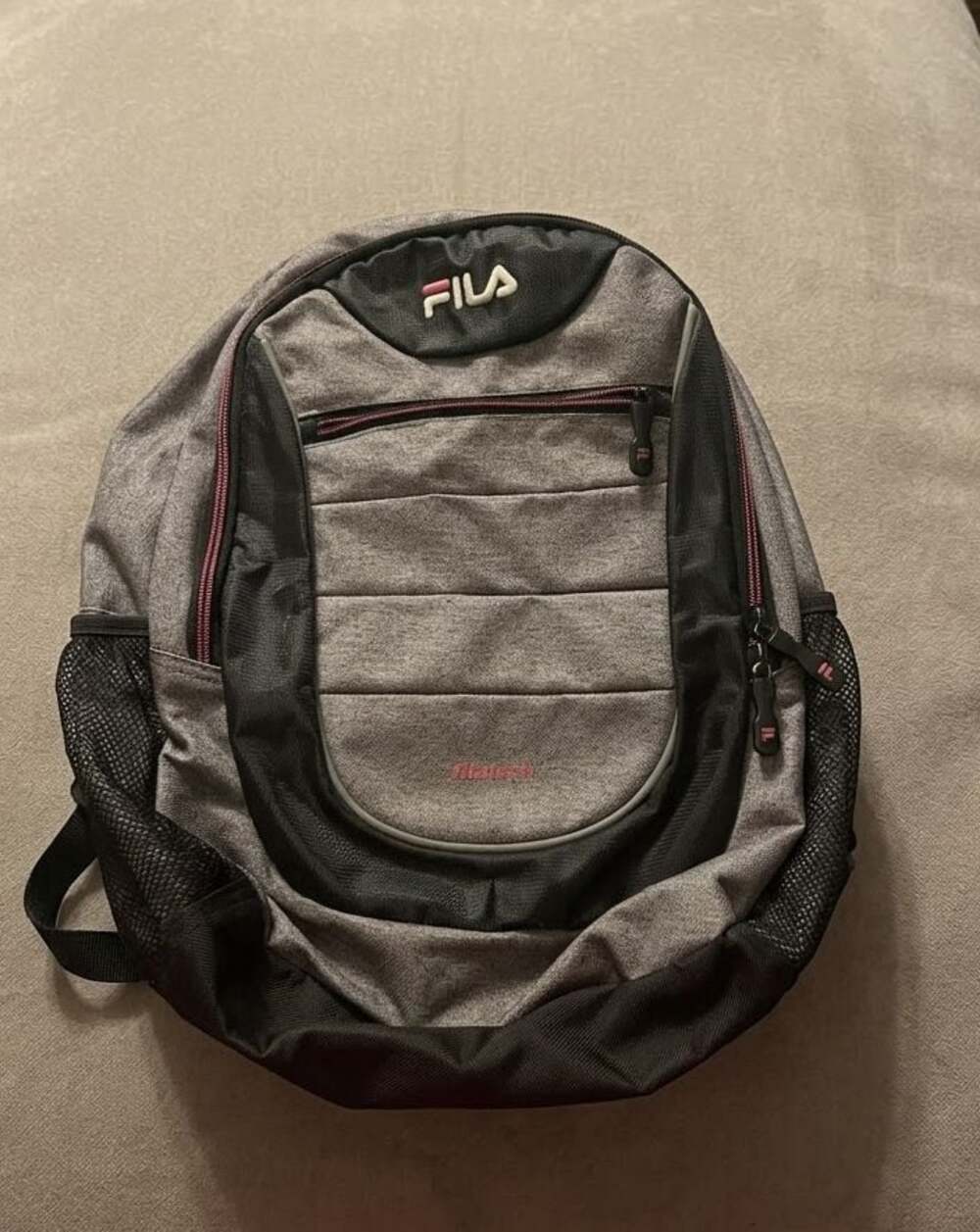 FILA Tech Backpack Laptop Sleeve Grey Pink Heathered Travel Campus School